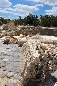以色列罗马古城贝希安的废墟古老毁坏赌注高清图片