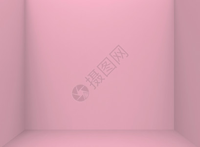 3d翻譯空的甜粉色立方体盒角形壁背景甜的正方形现代背景图片