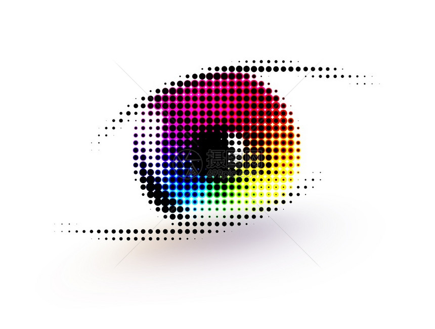 光背景上有点的彩虹眼抽象圆圈语气图片