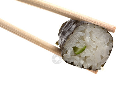 隔离的寿司和筷子饮食海藻健康图片