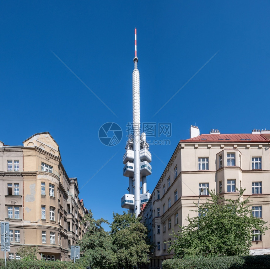 力量城市景观布拉格第3区电视台的天线建筑物图片