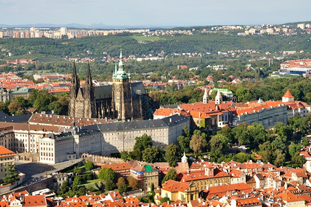地标纪念碑大教堂捷克主要城市布拉格的全景观10图片