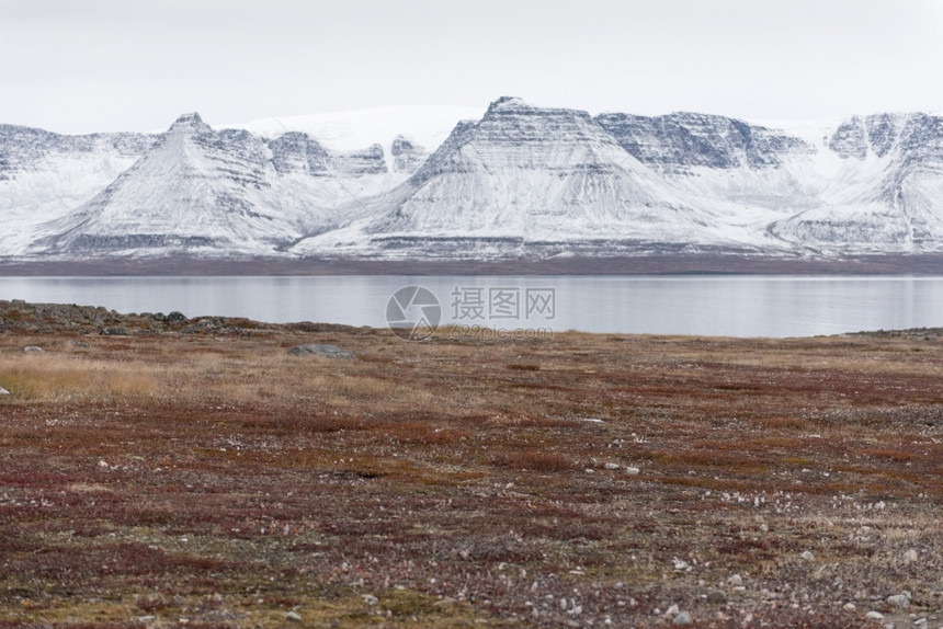 迪斯科激烈的Disko岛周围格陵兰的北极地表格陵兰北极地貌Disko岛周围山图片