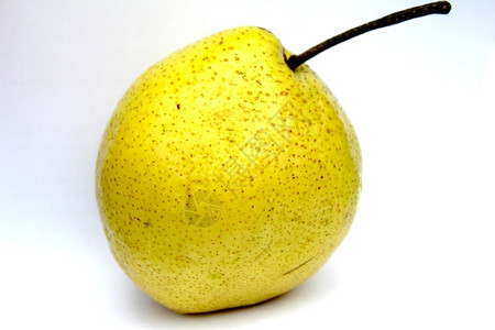 黄色的夏天在白背景上孤立的梨子单身图片