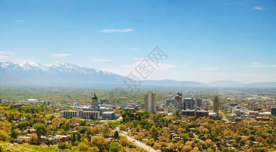 盐湖城全景概览阳光灿烂的日子城市克拉夫琴科天图片