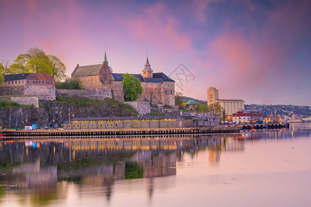 欧洲奥斯陆市中心城市建筑风光图片