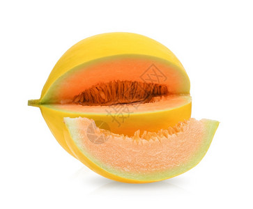 切开的黄甜瓜背景图片