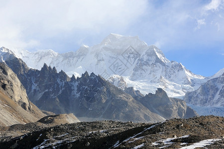 自然孔德尼泊尔喜马拉雅山Gyazumba冰川喜马拉雅山珠穆朗玛峰图片