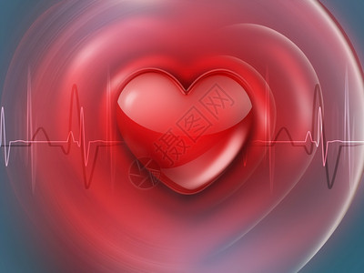 血同脉海浪一种带有脉线和红心的医学抽象背景包括脉系和红心蓝色的设计图片