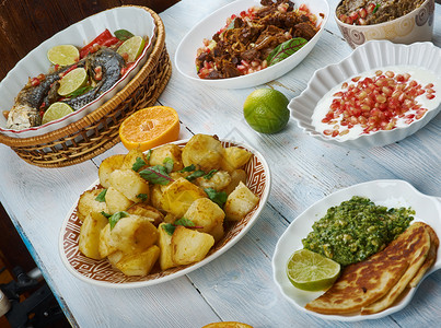 什锦的鲻中东菜传统各类盘顶视景TopView最佳高清图片