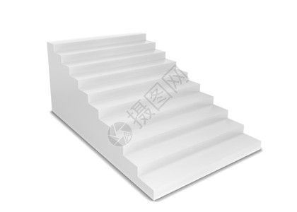 等级楼梯现代的白背景上孤立色3D梯子插图图片