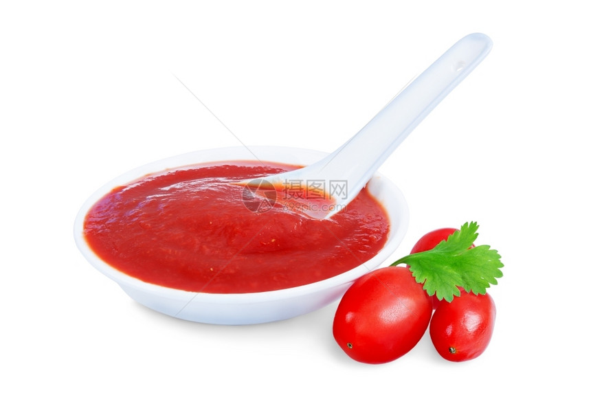 白色的香菜西红柿酱番茄碗中的香气图片