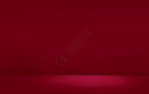 喜庆的光滑工作室3D光度2个有影印空间的节日喜庆红圣诞背景用作假日主题模板背景图片