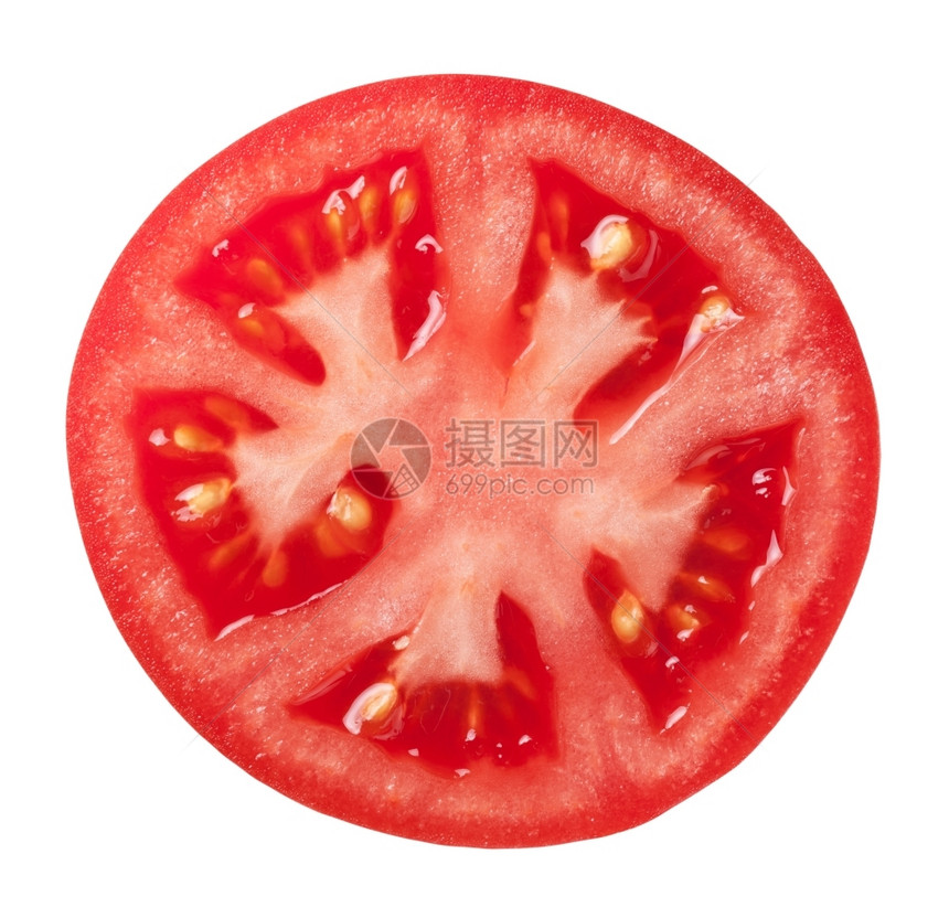 多汁的健康白色背景顶视图上孤立的番茄切片圆形图片