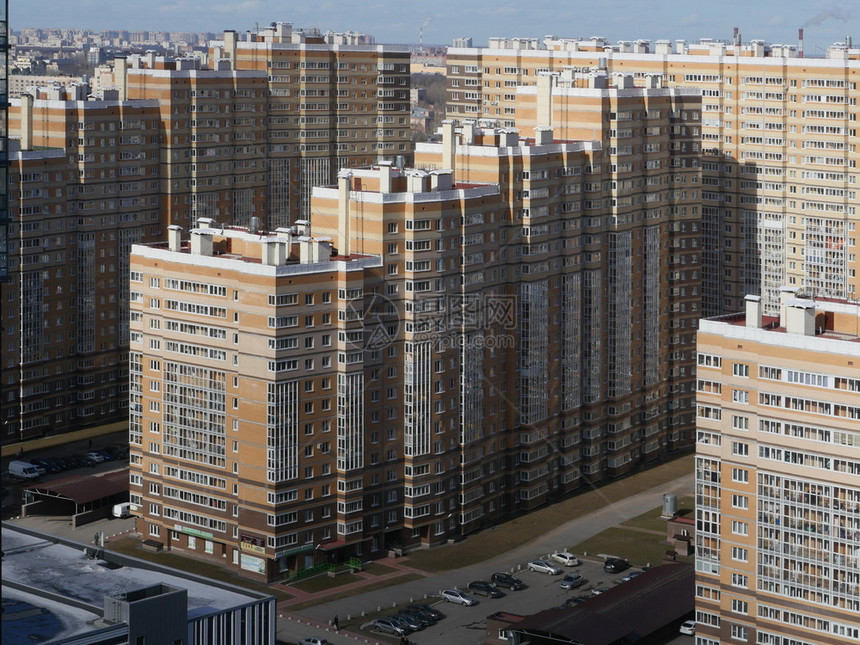 城市的2019年4月5日俄罗斯圣彼得堡与蚂蚁最高视野相似的住宅建筑现代学图片