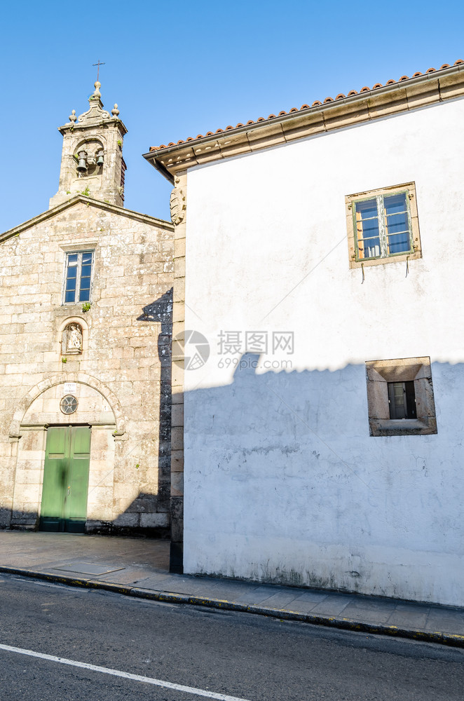 建造西班牙北部加利亚圣地哥德孔波斯特拉教堂旅行镇图片