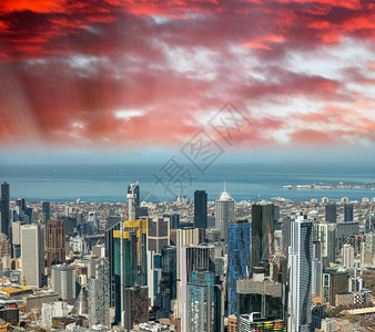 澳大利亚直升机对墨尔本天际线的空中观察天现代的办公室背景图片