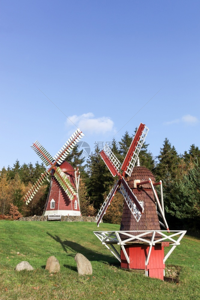 外部的地标丹麦Frederikshab风车公园吸引力图片
