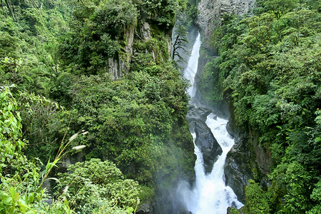 厄瓜多尔人暗黑破坏神通古拉瓦PailondelDiablo瀑布RioVerde瀑布Tungurahua省厄瓜多尔安第斯山脉厄瓜多图片