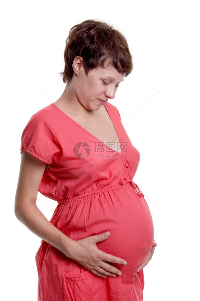 女士孩怀孕妇及其丈夫的手和产假图片