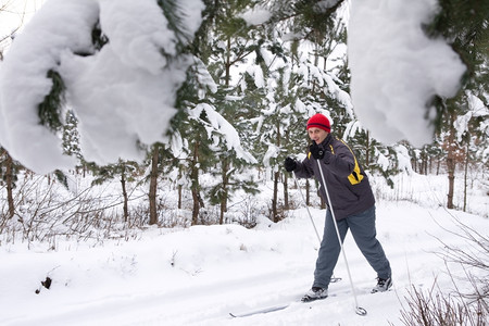 冬季在滑雪场滑雪的人图片