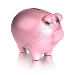 思考投资看着一页顶端的只白色背景小猪银行看着顶部的山头小猪银行金融插画