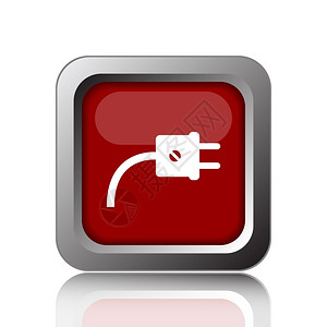 插座网站白色背景上的插件图标Internet按钮电压图片