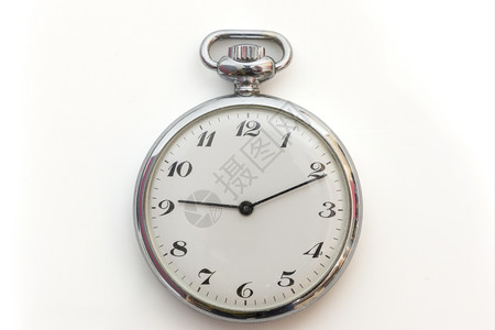 白色背景的旧时钟拨号手表白色的图片