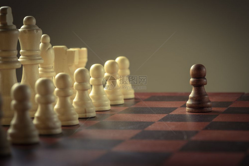 团队联盟Wooden国际象棋数字商业概念战略强大的图片