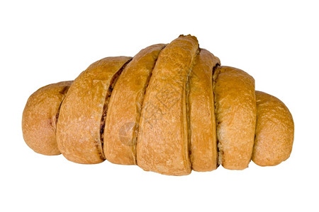 在白色背景上被孤立的新鲜美味面包馅饼午餐美味的图片