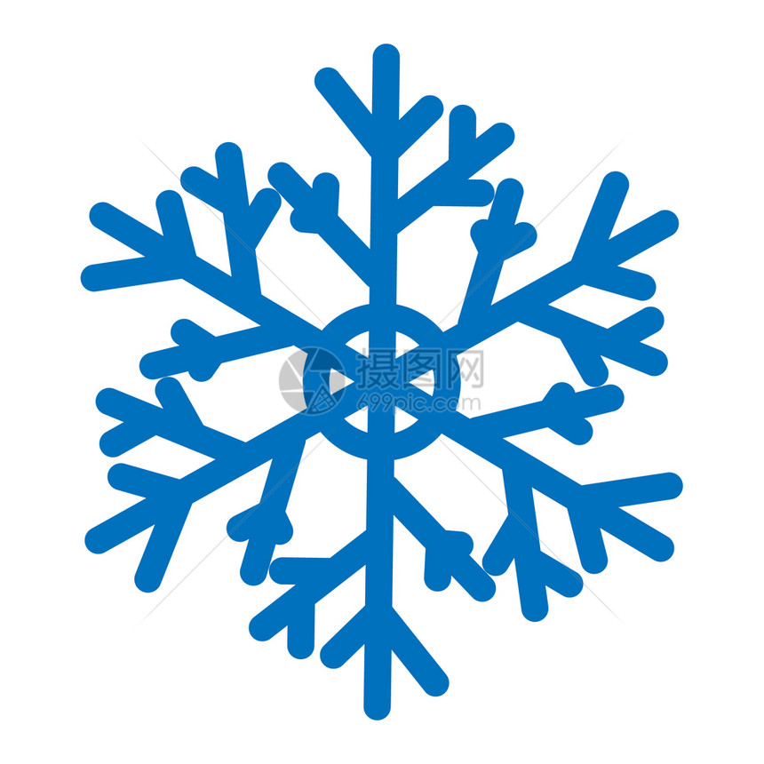孤立在白色背景上的蓝雪花带有圣诞节和冬季主题的平面图标简单的雪符号图孤立在白色背景上的蓝华丽雪花简单的符号图风暴气候天图片