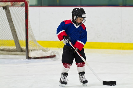 加拿大游戏健康在冰球练习中和一只小狗滑冰图片