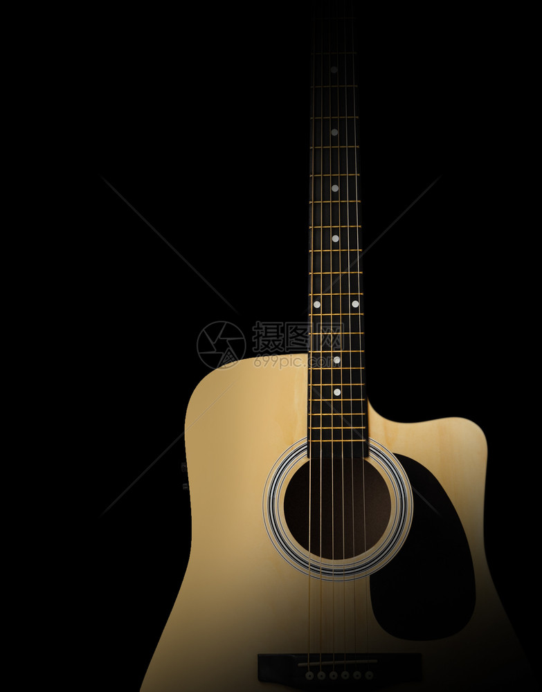 民间吉他电子声音隔离在黑色背景上剪切路径电声吉它隔离在黑色背景上布鲁斯木制的图片