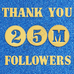 人气感谢250名追随者在金字母和数中传递信息给社交网络的朋友追随者们在光辉蓝色背景下为了金子评分设计图片