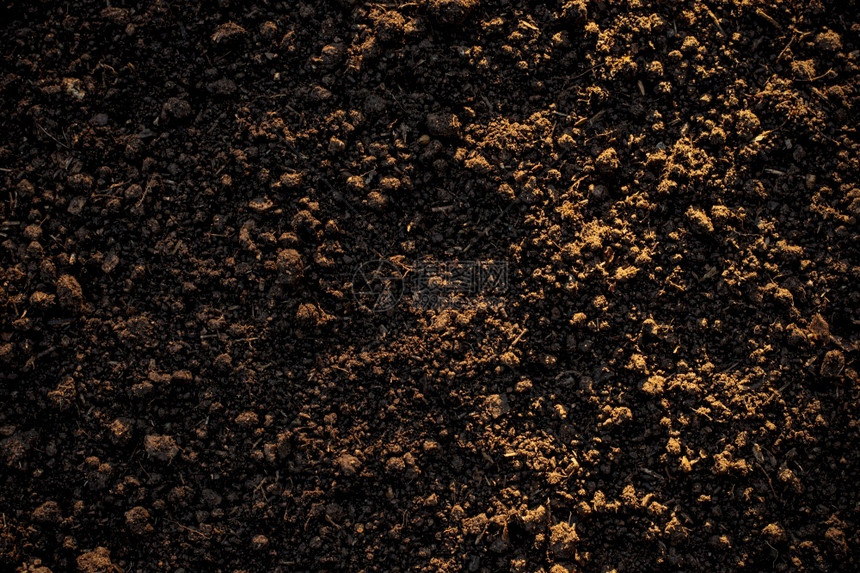 自然黑色的种植适合耕肥土壤质地本底图片