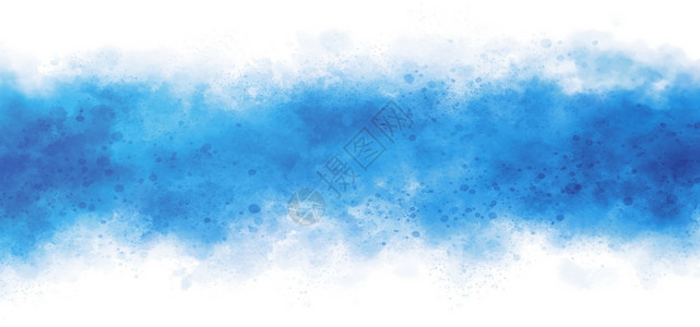 溅画液体白背景插图上的蓝色水彩图片