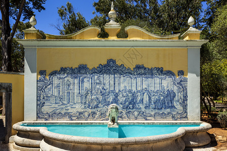 喷泉瓷砖狮子生活高清图片