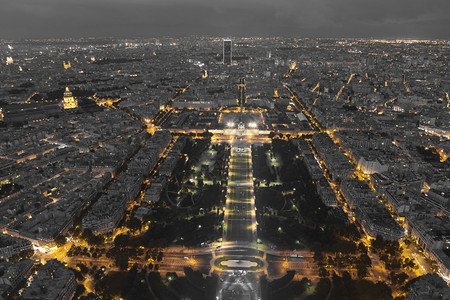 巴黎法兰西国的夜幕降临照明日落塞纳背景图片
