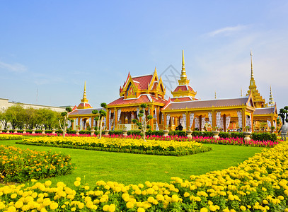 泰国皇家火葬场的建筑宗教高清图片