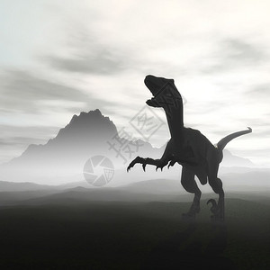 迪诺山一位恐龙的数字插图正方形图片