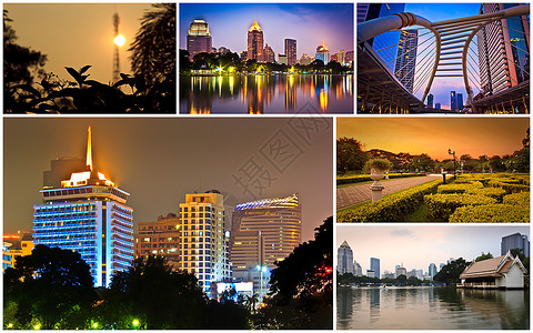亚洲人夜晚天际线带有图片覆盖的风景和城市观图片