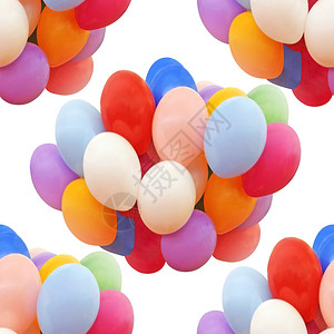 许多彩色气球如无缝背景节日周年纪念闪亮的图片