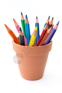 罐中的彩色铅笔背景图片