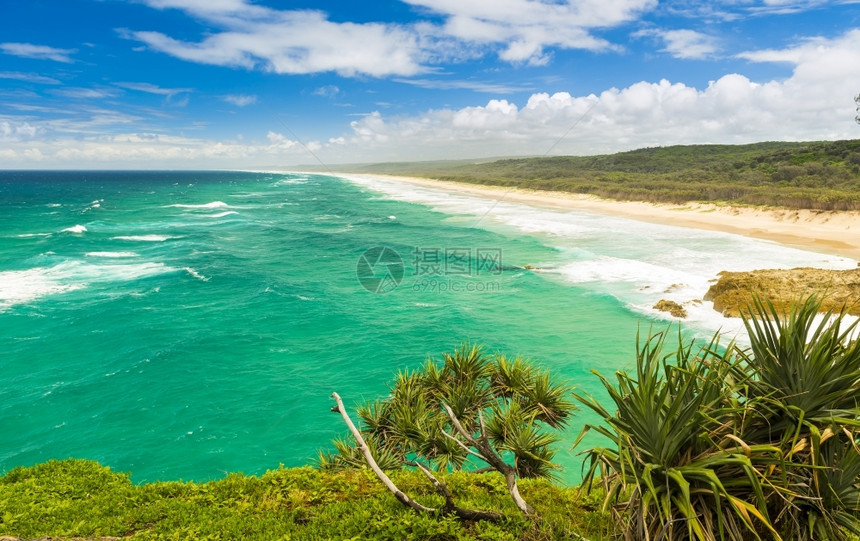 跨界昆士兰州斯特劳克岛的美丽无尽澳大利亚海滩放松旅游图片