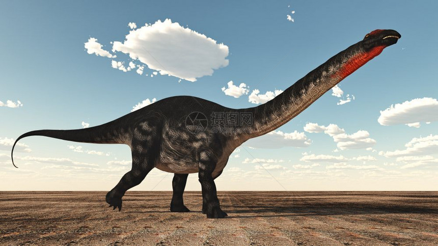 草食站在沙漠中的恐龙3D化石灭绝使成为图片