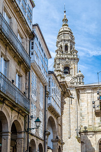 老的宗建筑圣地亚哥德康波斯特拉大教堂西班牙朝圣场所旅游图片