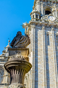 传统的建筑学老宗教圣地亚哥德康波斯特拉大教堂西班牙朝圣场所图片