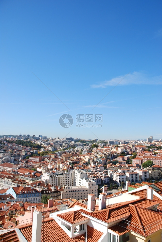 复制空间地标葡萄牙首都的美丽城市景色里斯本天空背景Lisbonsilble旅游的图片