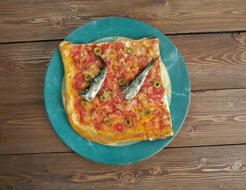 鱼缸番茄沙丁Sardenara西利古里亚的零食类似比萨饼图片