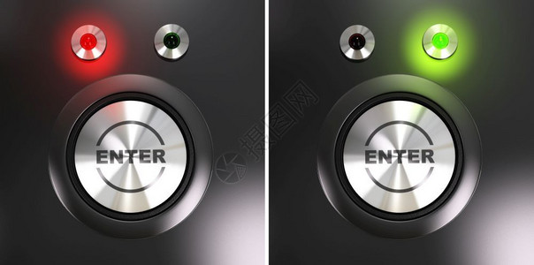 公认控制系统红色的输入按钮和访问标签使用红绿为经授权且拒绝访问者提供红绿标签Enter设计图片